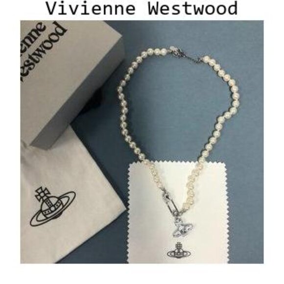 Vivienne Westwood Diamond Planet Necklace Silver - Picture 3 of 5